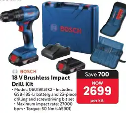 Makro BOSCH 18 V Brushless Impact Drill Kit offer