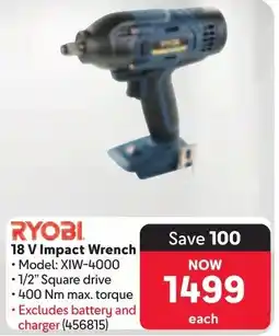 Makro RYOBI 18 V Impact Wrench offer