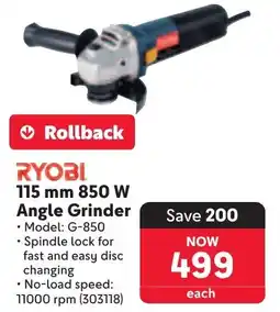 Makro RYOBI 115 mm 850 W Angle Grinder offer