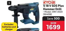 Makro RYOBI 18 V SDS Plus Hammer Drill offer