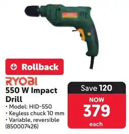 Makro RYOBI 550 W Impact Drill offer