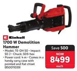 Makro Einhell 1700 W Demolition Hammer offer