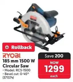 Makro RYOBI 185 mm 1500 W Circular Saw offer