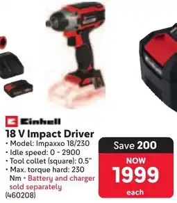 Makro Einhell 18 V Impact Driver offer