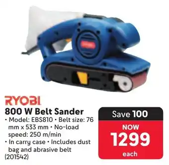 Makro RYOBI 800 W Belt Sander offer