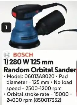Makro BOSCH 280 W 125mm Random Orbital Sander offer