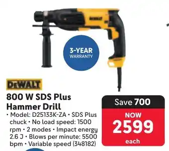 Makro DEWALT 800 W SDS Plus Hammer Drill offer