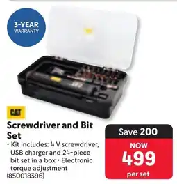 Makro CAT Screwdriver and Bit Set offer