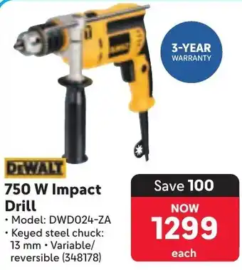 Makro DEWALT 750 W Impact Drill offer