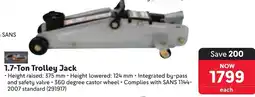 Makro 1.7-Ton Trolley Jack offer