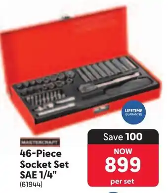 Makro MASTERCRAFT Socket Set SAE 1/4" offer