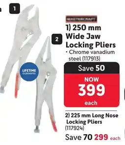 Makro MASTERCRAFT Wide Jaw Locking Pliers offer