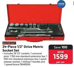 Makro MASTERCRAFT 1/2" Drive Metric Socket Set offer