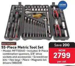 Makro MASTERCRAFT Metric Tool Set offer