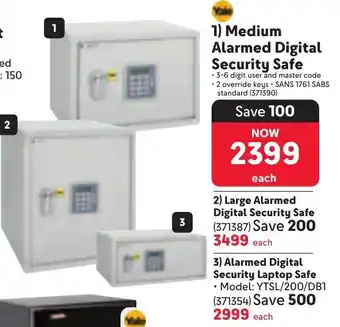 Makro Yale Medium Alarmed Digital Security Safe offer