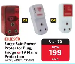 Makro ELLIES Surge Safe Power Protector Plug, Fridge or TV Mains Protection offer