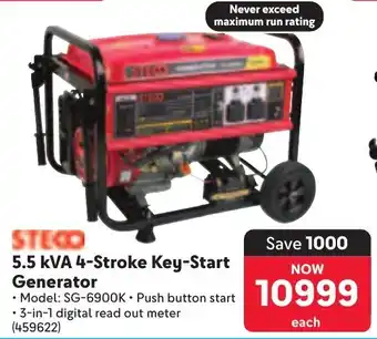 Makro STECO 5.5 kVA 4-Stroke Key-Start Generator offer