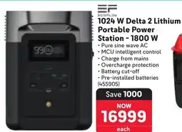 Makro ECOFLOW 1024 W Delta 2 Lithium Portable Power Station 1800W offer