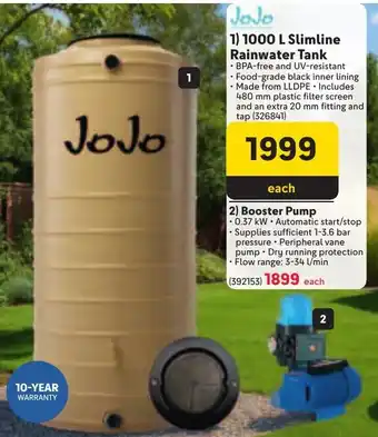 Makro JoJo Slimline Rainwater Tank offer