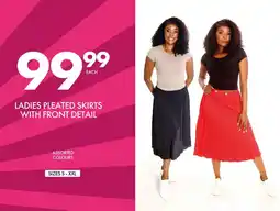 Save Ladies pleated skirts with front detail offer