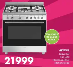 Save Smeg Stove 5B Full Gas Stainless Steel offer