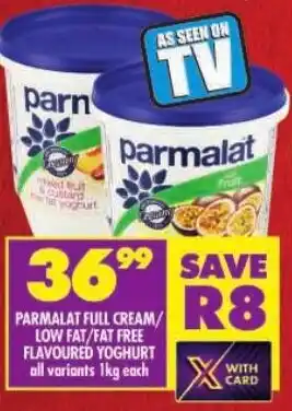 Shoprite Parmalat full cream/ low fat/ fat free flavoured yoghurt offer