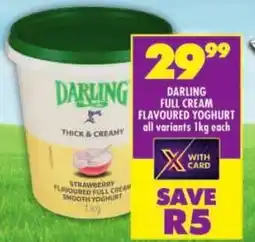 Shoprite Darling full cream flavoured yoghurt offer