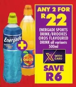 Shoprite Energade sports drink/ brookes oros flavoured drink offer