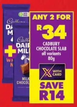 Shoprite Cadbury chocolate slab offer