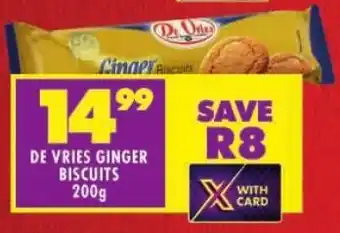 Shoprite De vries ginger biscuits offer