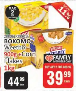 KitKat Cash and Carry Bokomo Weetbix 900g + Corn Flakes 1kg offer