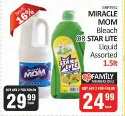 KitKat Cash and Carry MIRACLE MOM Bleach OR STAR LITE Liquid Assorted 1.5lt offer