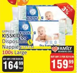 KitKat Cash and Carry KISSKIDS Disposable Nappies 100s Large offer