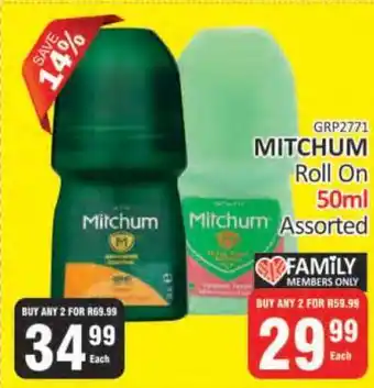 KitKat Cash and Carry Mitchum Roll On 50ml Assorted offer
