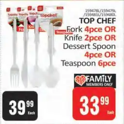 KitKat Cash and Carry TOP CHEF Fork 4pce OR Knife 2pce OR Dessert Spoon 4pce OR Teaspoon 6pce offer