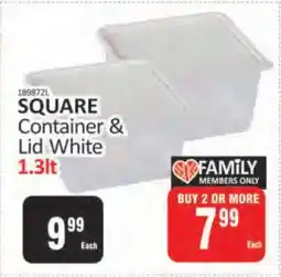 KitKat Cash and Carry SQUARE Container & Lid White 1.3lt offer