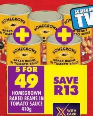 Shoprite Homegrown baked beans in tomato sauce offer