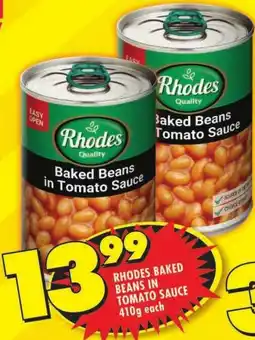 Shoprite Rhodes baked beans in tomato sauce offer