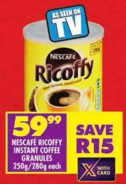 Shoprite Nescafé ricoffy instant coffee granules offer