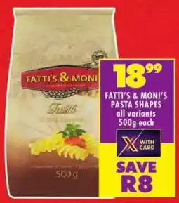 Shoprite Fatti's & moni's pasta shapes offer
