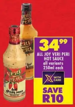 Shoprite All joy veri peri hot sauce offer
