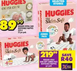 Shoprite Huggies gold skin soft jumbo pack disposable nappies offer