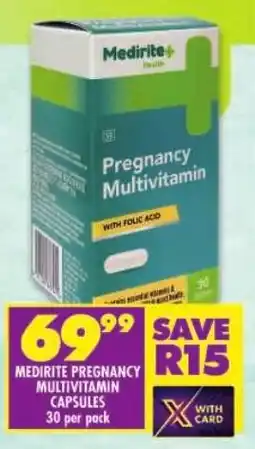 Shoprite Medirite pregnancy multivitamin capsules offer