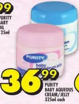 Shoprite Purity baby aqueous cream/ jelly offer