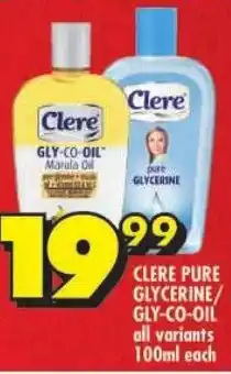 Shoprite Clere pure glycerine/ gly-co-oil offer