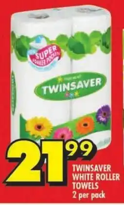 Shoprite Twinsaver white roller towels offer