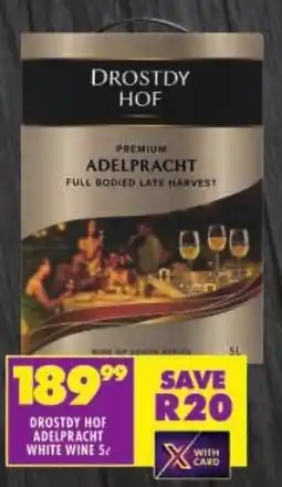 Shoprite Drostdy hof adelpracht white wine offer