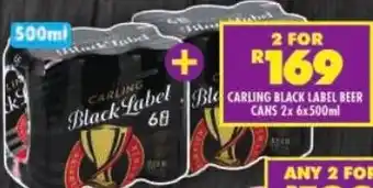 Shoprite Carling black label beer cans offer