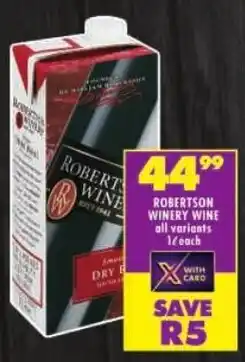 Shoprite Robertson winery wine offer