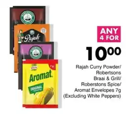 Save Hyper Rajah Curry Powder/ Robertsons Braai & Grill/ Roberstons Spice/ Aromat Envelopes offer